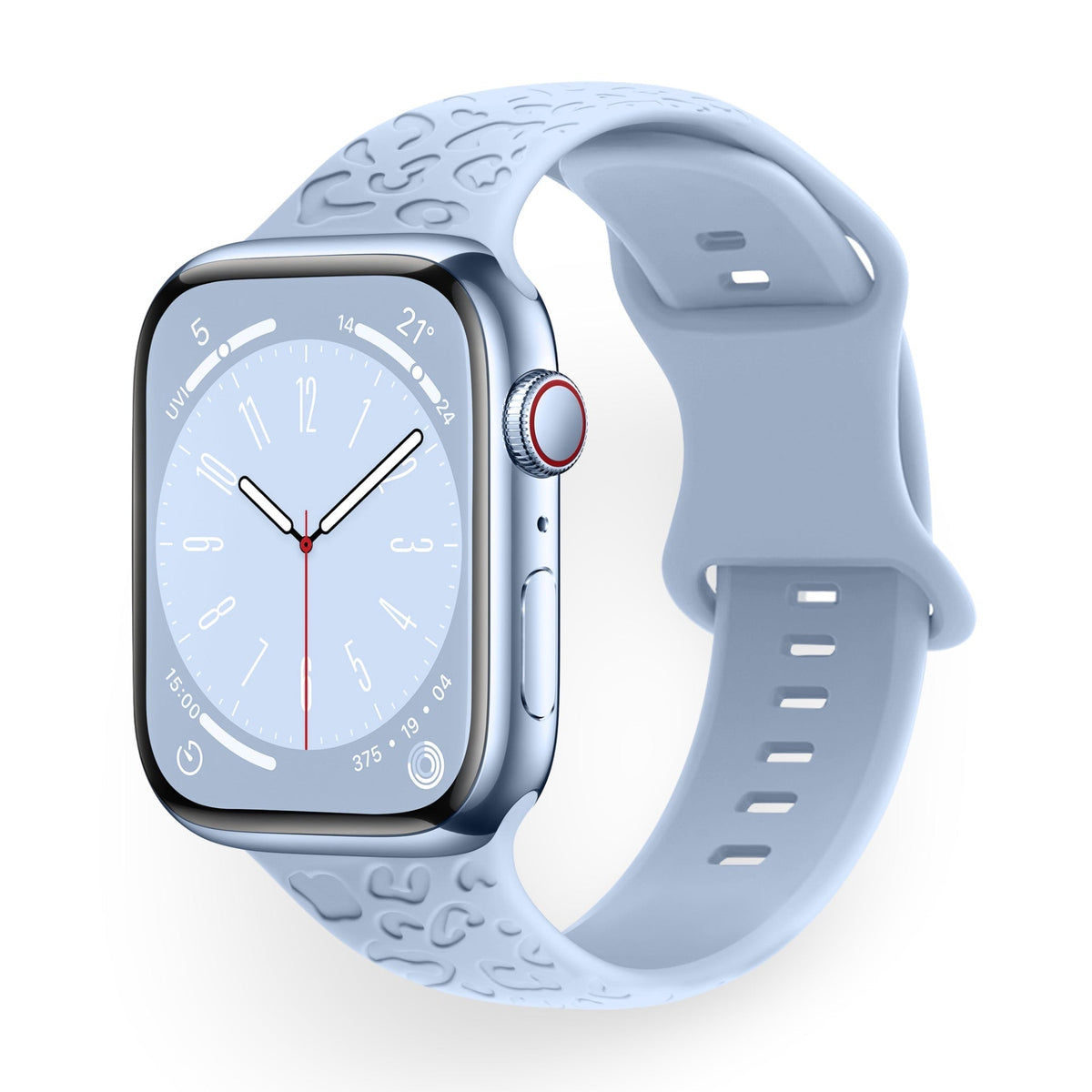 Correa de Apple Watch de silicona, motivo leopardo en relieve, todas las series, modelo Soria