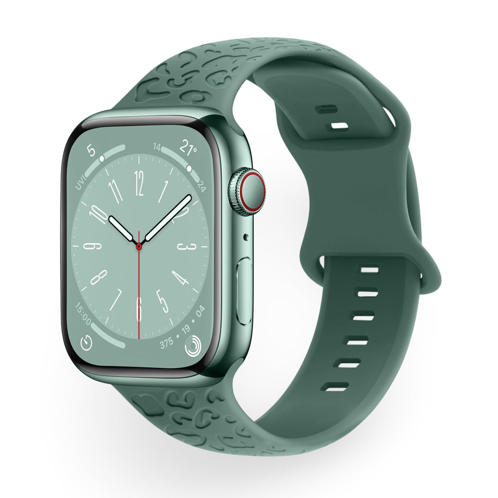 Correa de Apple Watch de silicona, motivo leopardo en relieve, todas las series, modelo Soria