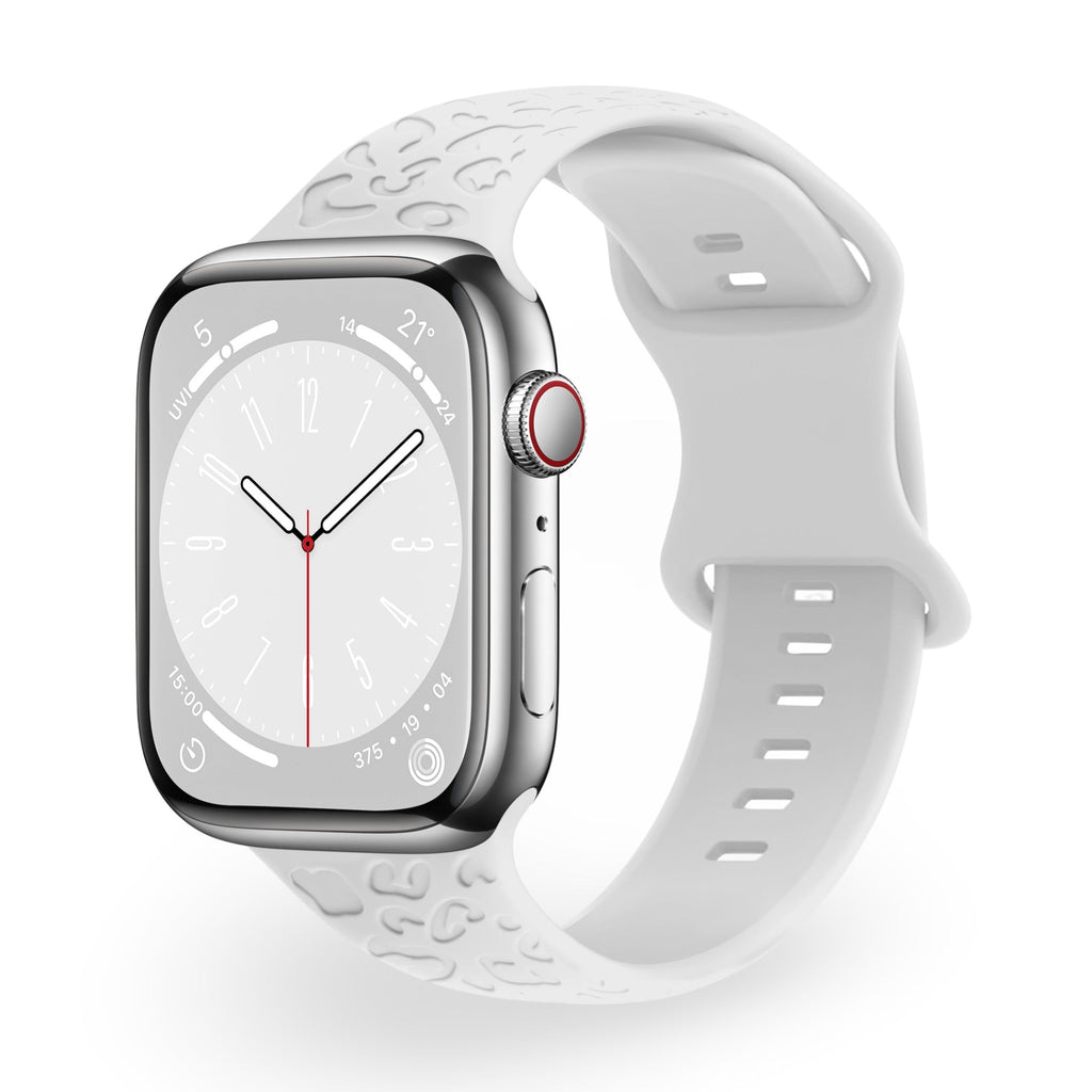 Correa de Apple Watch de silicona, motivo leopardo en relieve, todas las series, modelo Soria