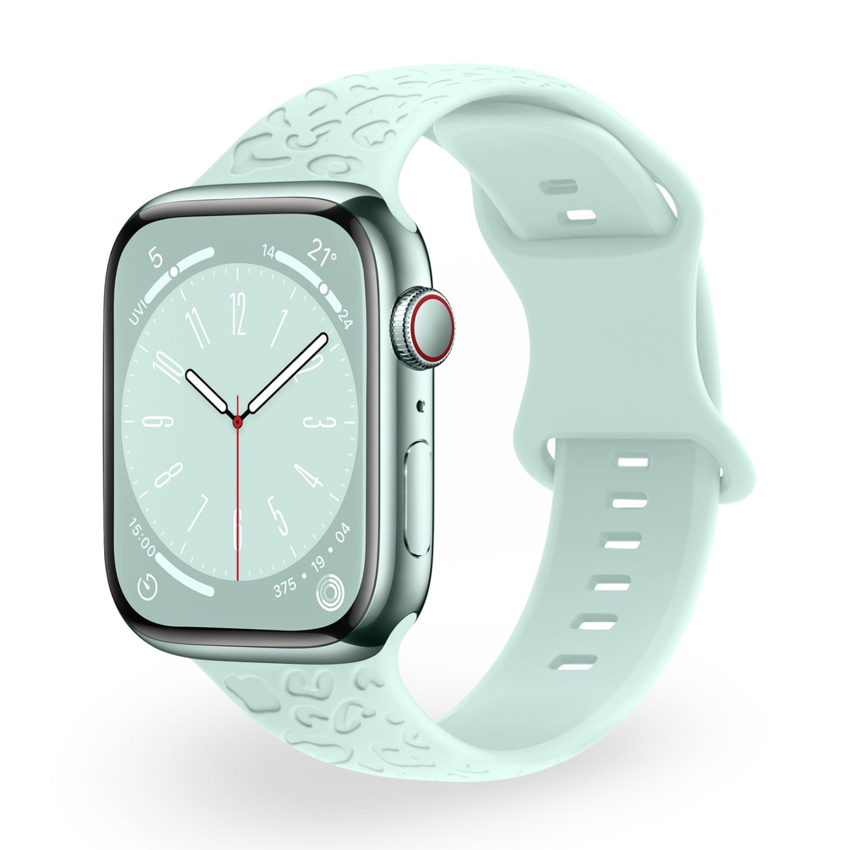 Correa de Apple Watch de silicona, motivo leopardo en relieve, todas las series, modelo Soria