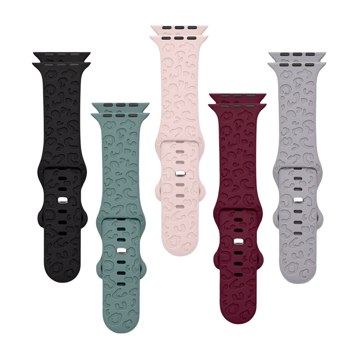 Correa de Apple Watch de silicona, motivo leopardo en relieve, todas las series, modelo Soria