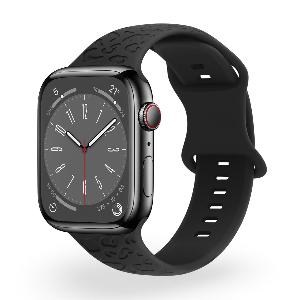 Correa de Apple Watch de silicona, motivo leopardo en relieve, todas las series, modelo Soria