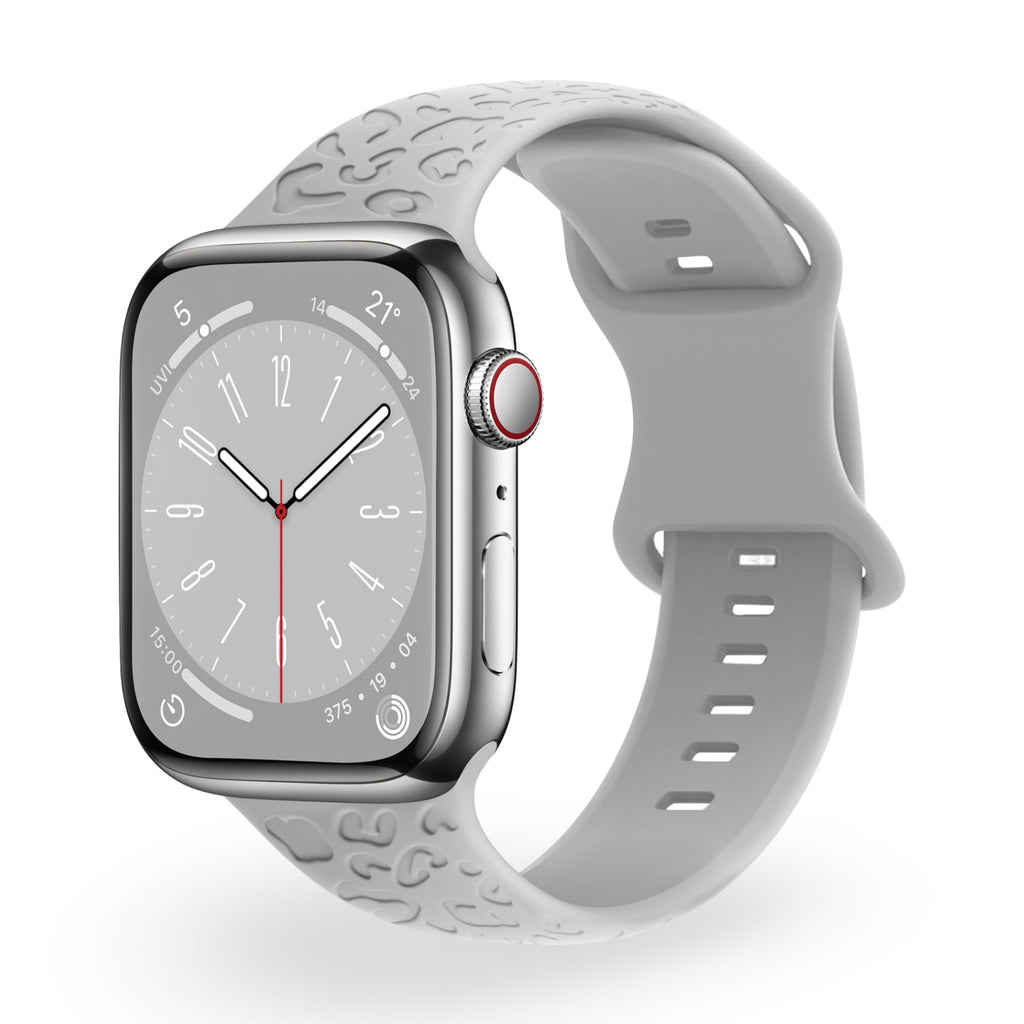 Correa de Apple Watch de silicona, motivo leopardo en relieve, todas las series, modelo Soria
