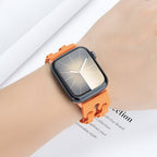 Correa de Apple Watch de silicona calada, diseño de eslabones de cadena, modelo Vexa