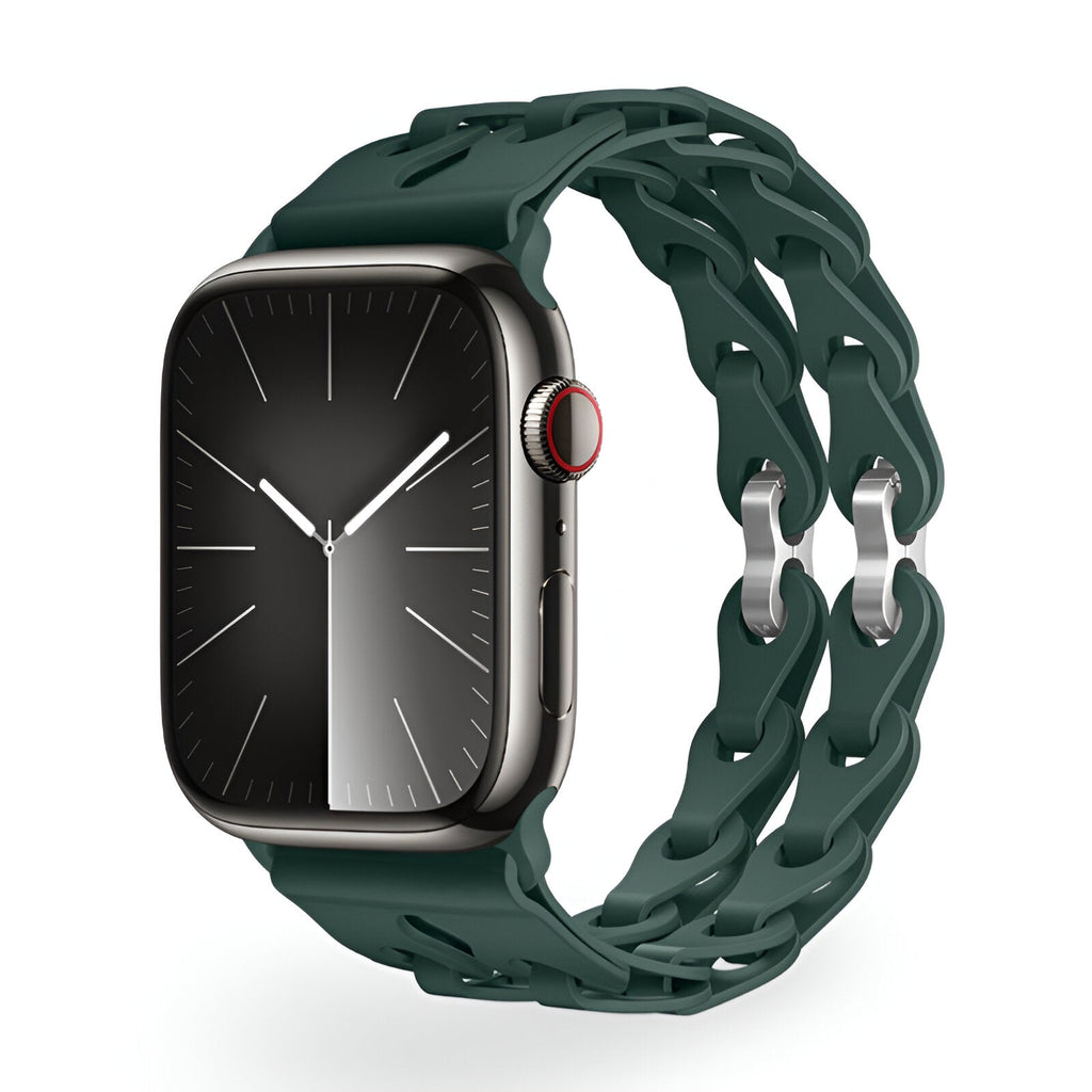 Correa de Apple Watch de silicona calada, diseño de eslabones de cadena, modelo Vexa