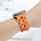 Correa de Apple Watch de silicona calada, diseño de eslabones de cadena, modelo Vexa