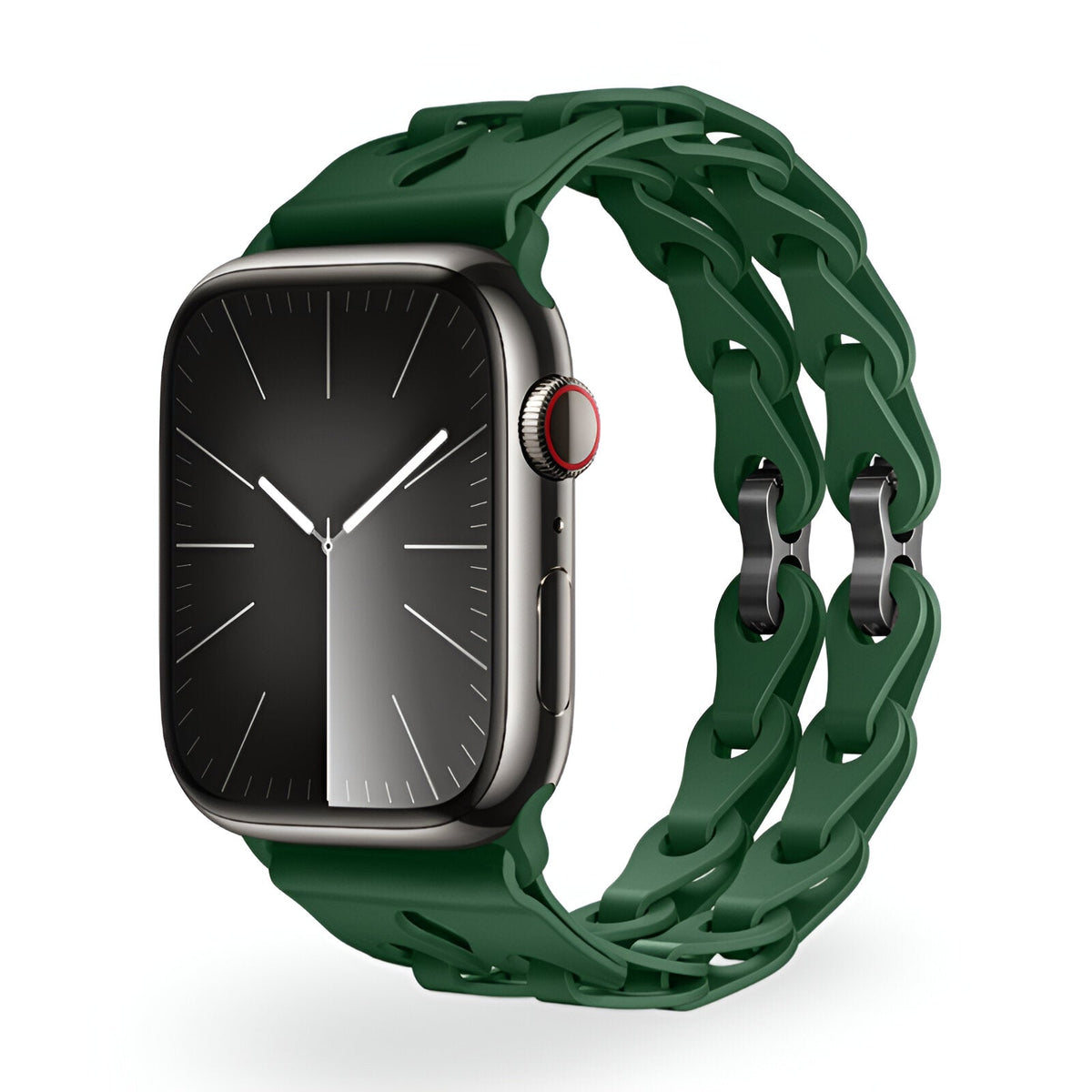 Correa de Apple Watch de silicona calada, diseño de eslabones de cadena, modelo Vexa