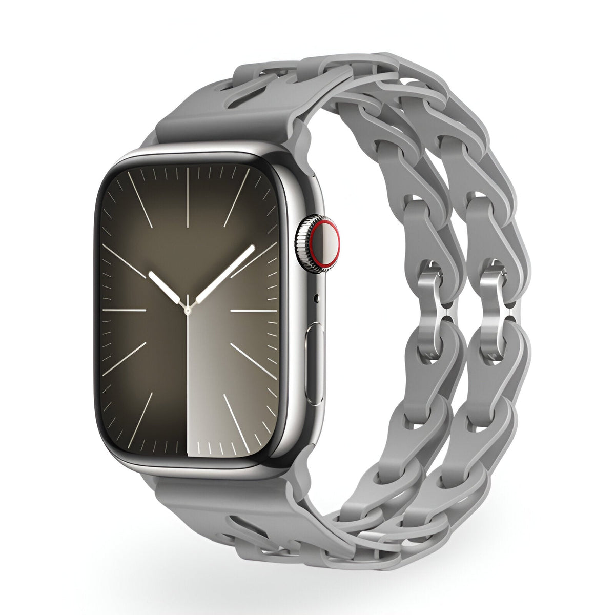 Correa de Apple Watch de silicona calada, diseño de eslabones de cadena, modelo Vexa