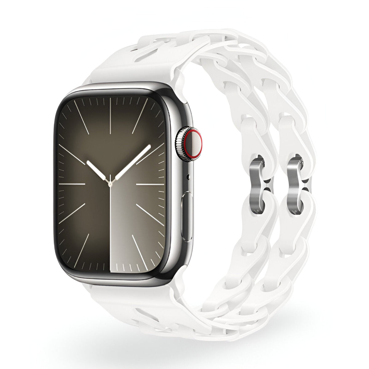 Correa de Apple Watch de silicona calada, diseño de eslabones de cadena, modelo Vexa