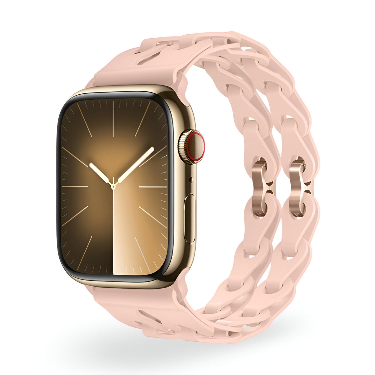 Correa de Apple Watch de silicona calada, diseño de eslabones de cadena, modelo Vexa