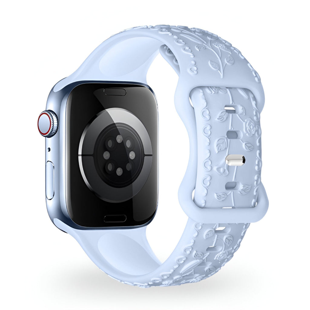 Correa de Apple Watch, de silicona con motivo floral, unisex, modelo Nexus