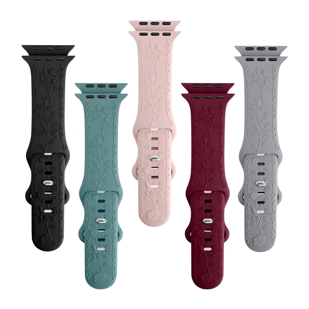 Correa de Apple Watch, de silicona con motivo floral, unisex, modelo Nexus