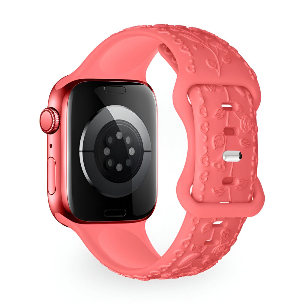 Correa de Apple Watch, de silicona con motivo floral, unisex, modelo Nexus