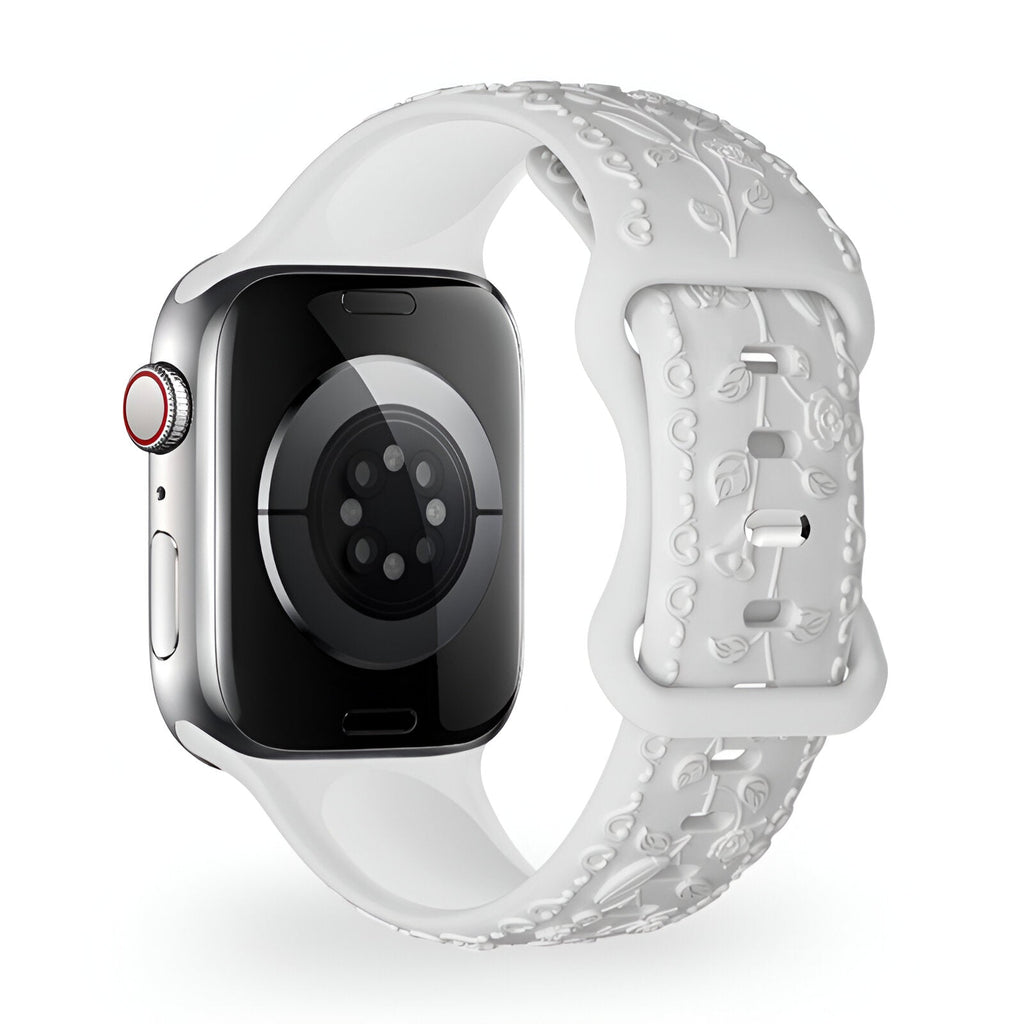 Correa de Apple Watch, de silicona con motivo floral, unisex, modelo Nexus