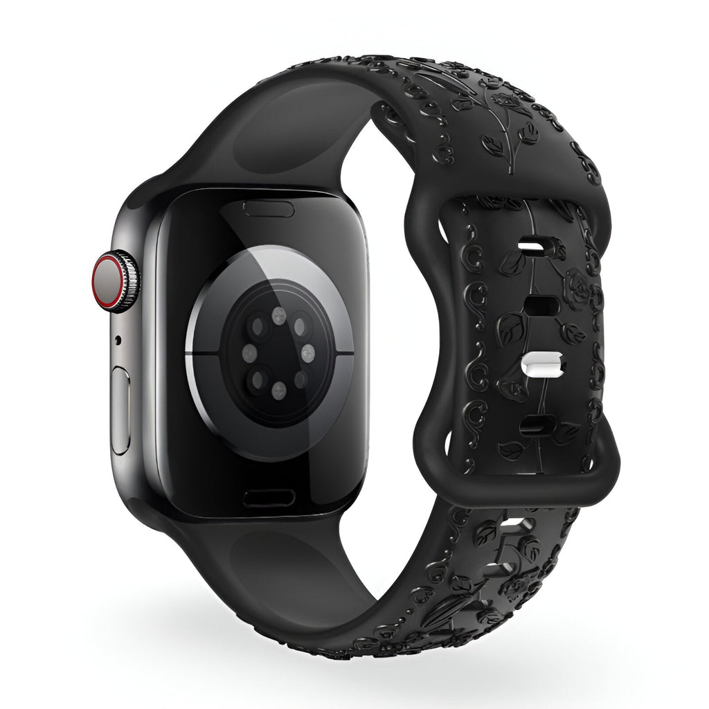Correa de Apple Watch, de silicona con motivo floral, unisex, modelo Nexus