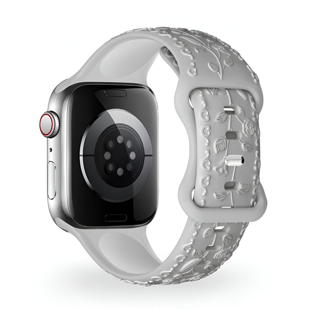 Correa de Apple Watch, de silicona con motivo floral, unisex, modelo Nexus