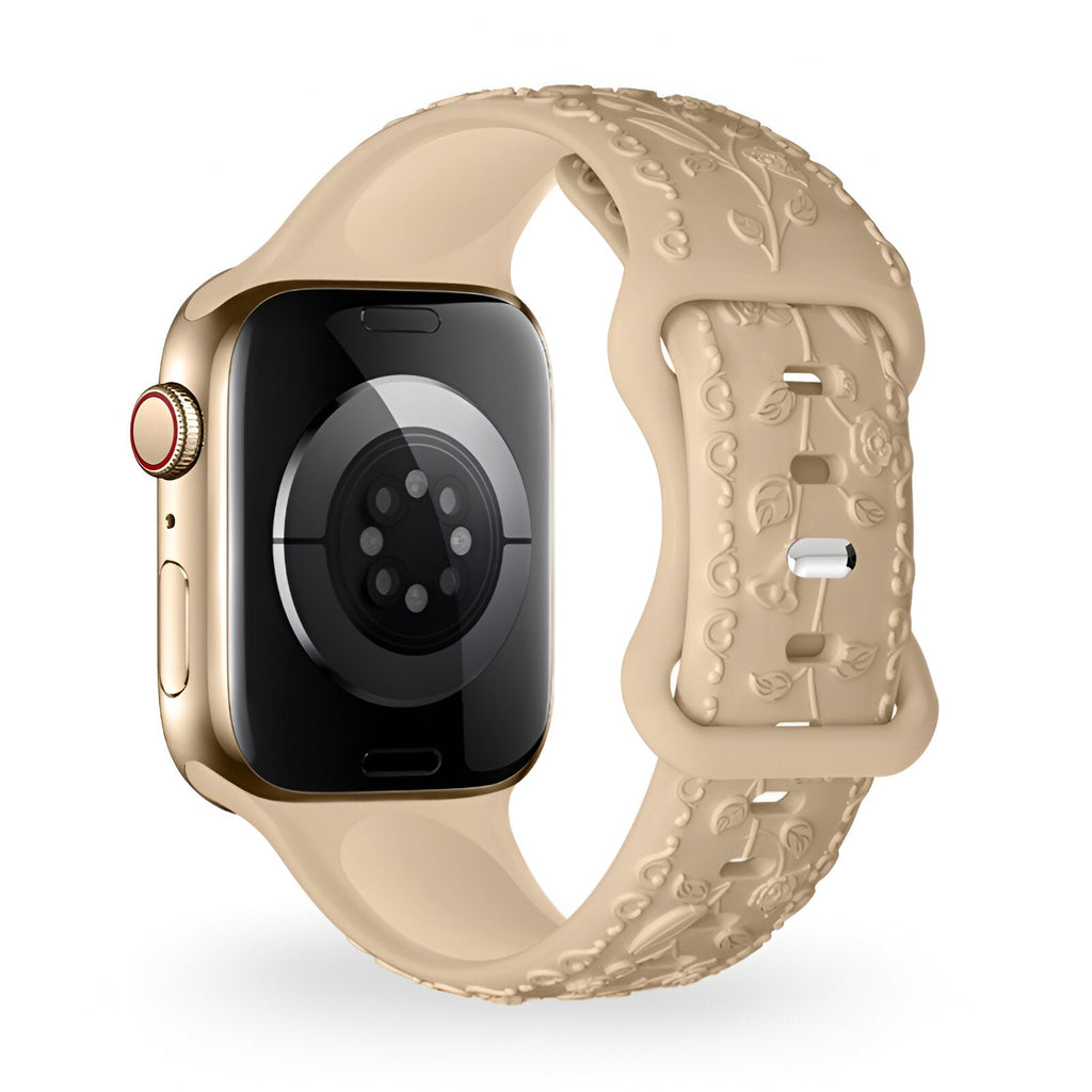 Correa de Apple Watch, de silicona con motivo floral, unisex, modelo Nexus