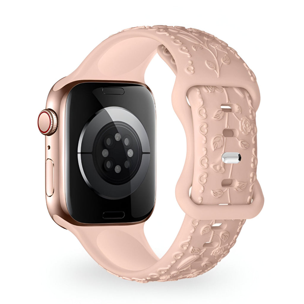 Correa de Apple Watch, de silicona con motivo floral, unisex, modelo Nexus