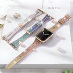 Correa Apple Watch, de silicona con purpurina, para mujer, modelo Rhea