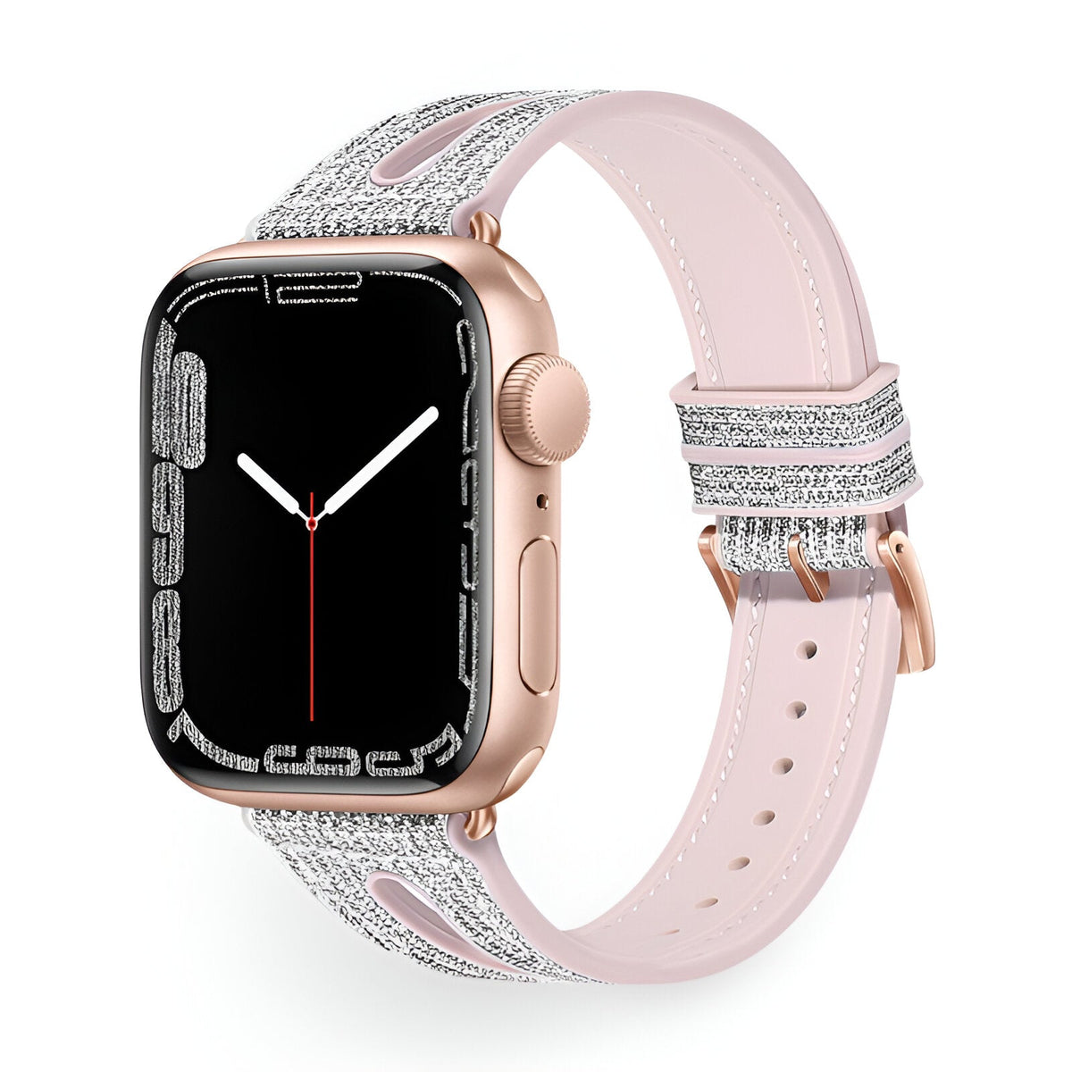 Correa Apple Watch, de silicona con purpurina, para mujer, modelo Rhea