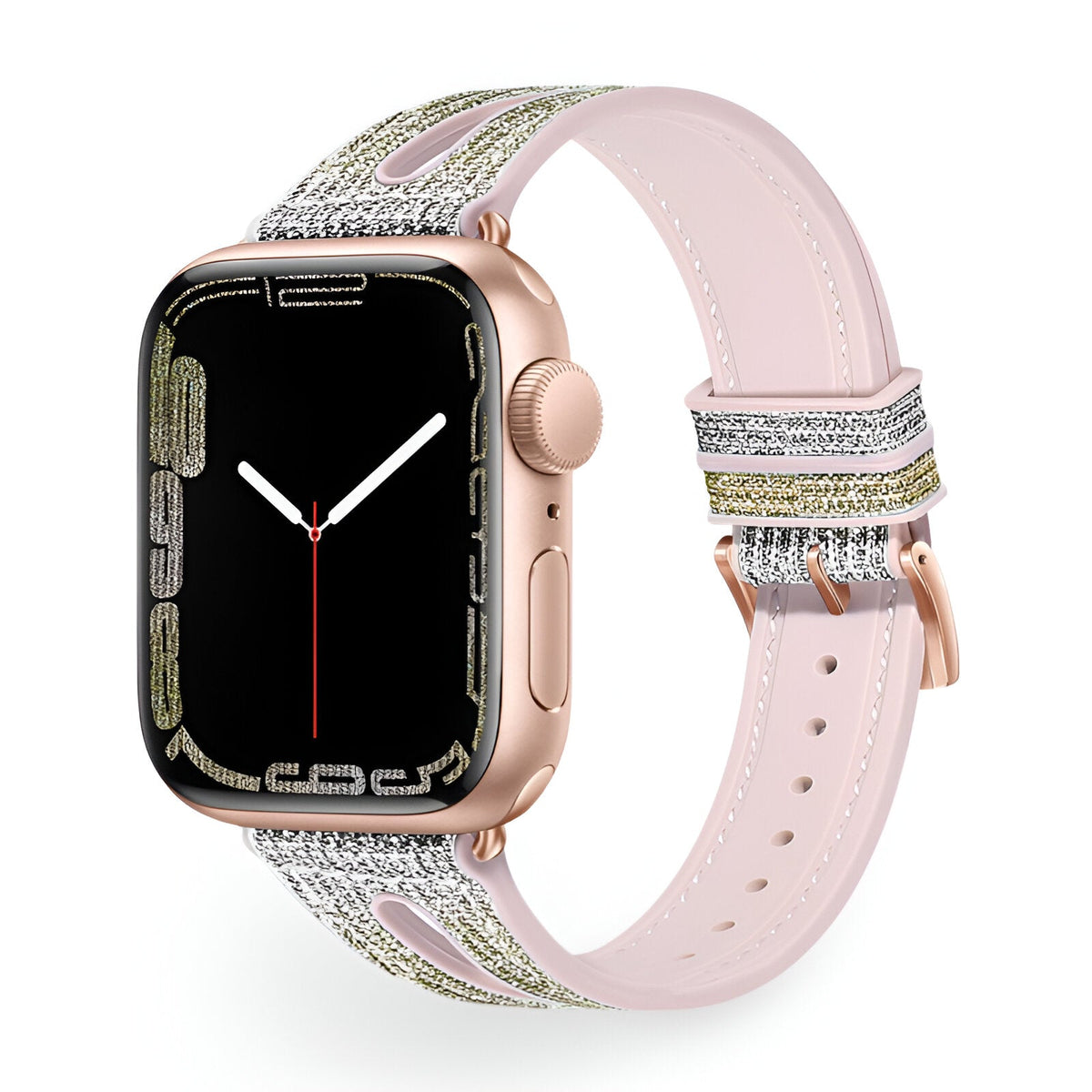 Correa Apple Watch, de silicona con purpurina, para mujer, modelo Rhea