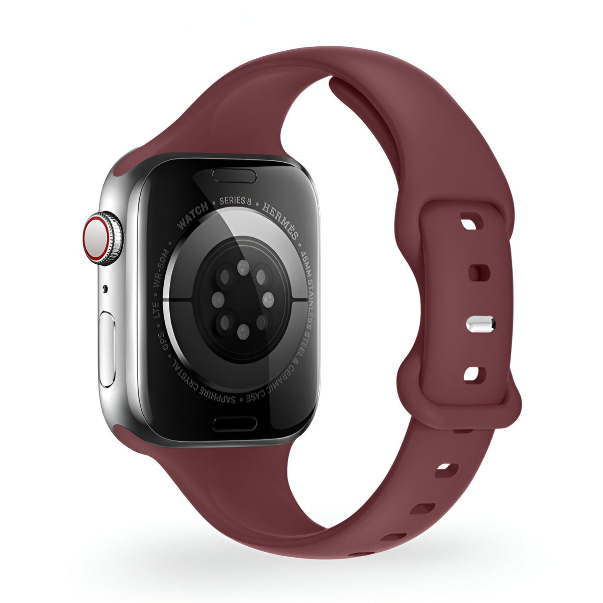Correa de Apple Watch de silicona, diseño de talle fino, hebilla mariposa, para mujer, modelo Kairo
