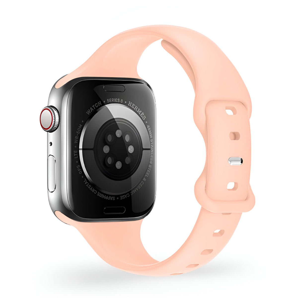 Correa de Apple Watch de silicona, diseño de talle fino, hebilla mariposa, para mujer, modelo Kairo