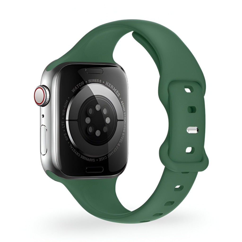 Correa de Apple Watch de silicona, diseño de talle fino, hebilla mariposa, para mujer, modelo Kairo