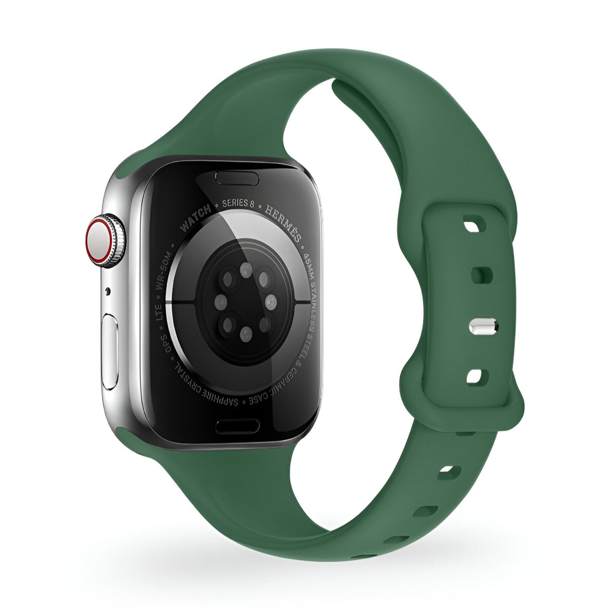 Correa de Apple Watch de silicona, diseño de talle fino, hebilla mariposa, para mujer, modelo Kairo