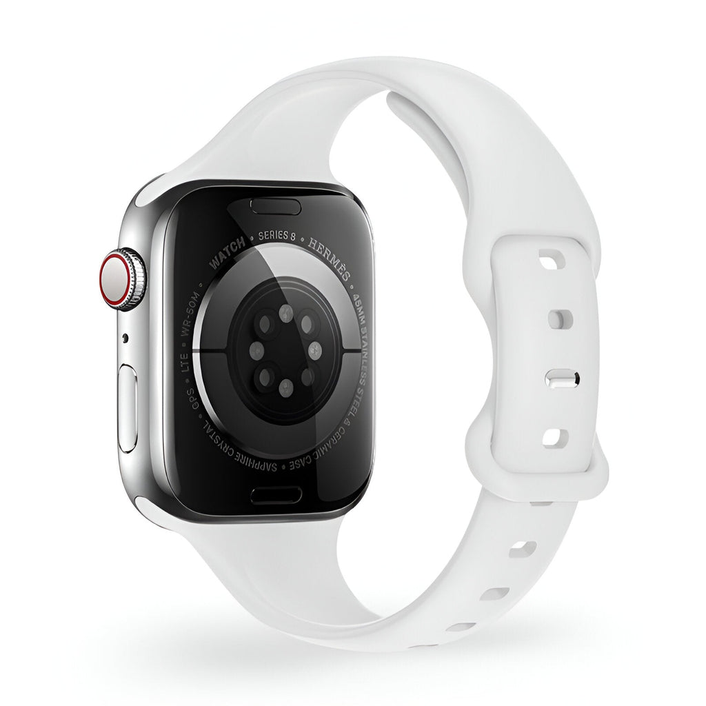 Correa de Apple Watch de silicona, diseño de talle fino, hebilla mariposa, para mujer, modelo Kairo