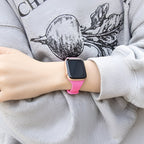 Correa de Apple Watch de silicona, diseño de talle fino, hebilla mariposa, para mujer, modelo Kairo
