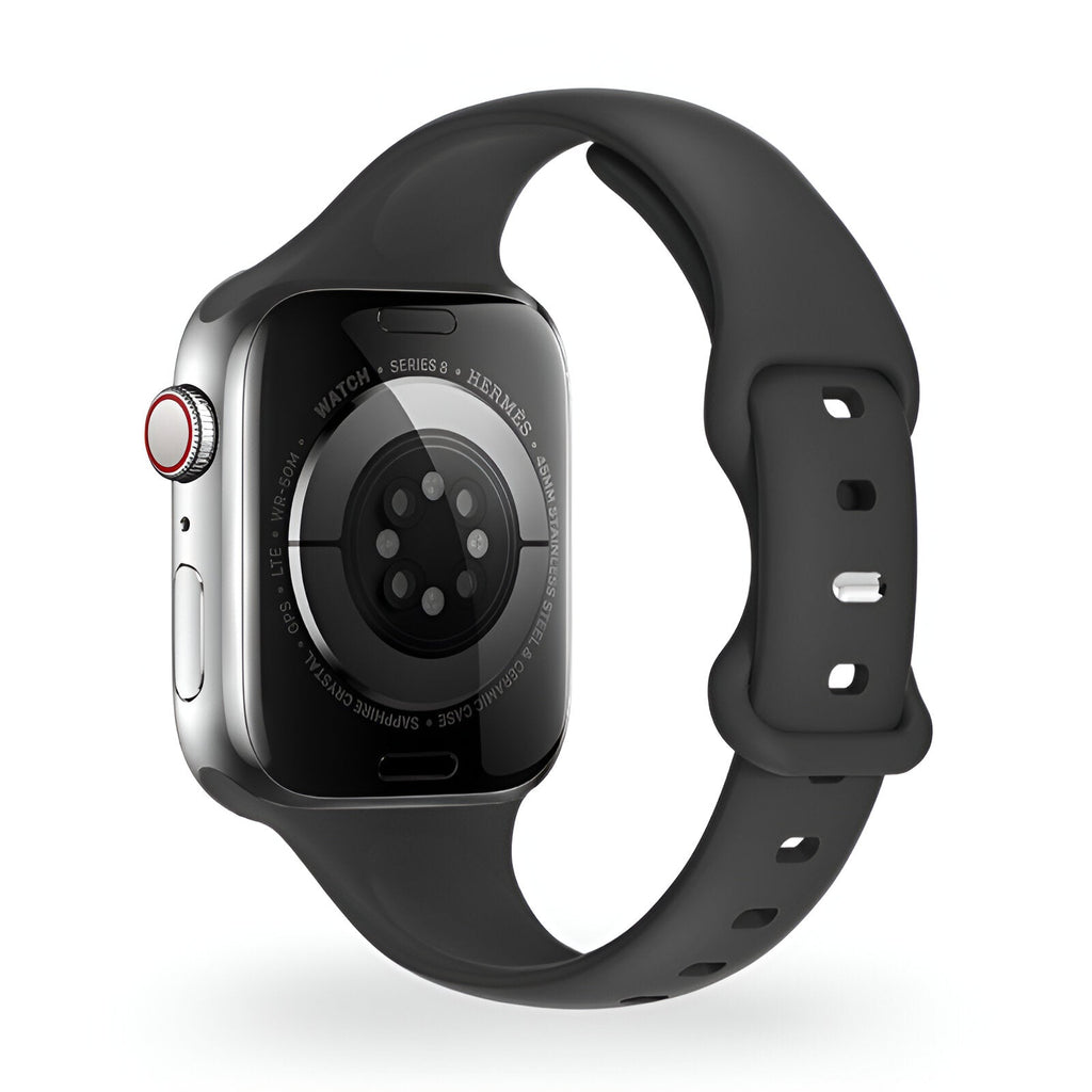 Correa de Apple Watch de silicona, diseño de talle fino, hebilla mariposa, para mujer, modelo Kairo