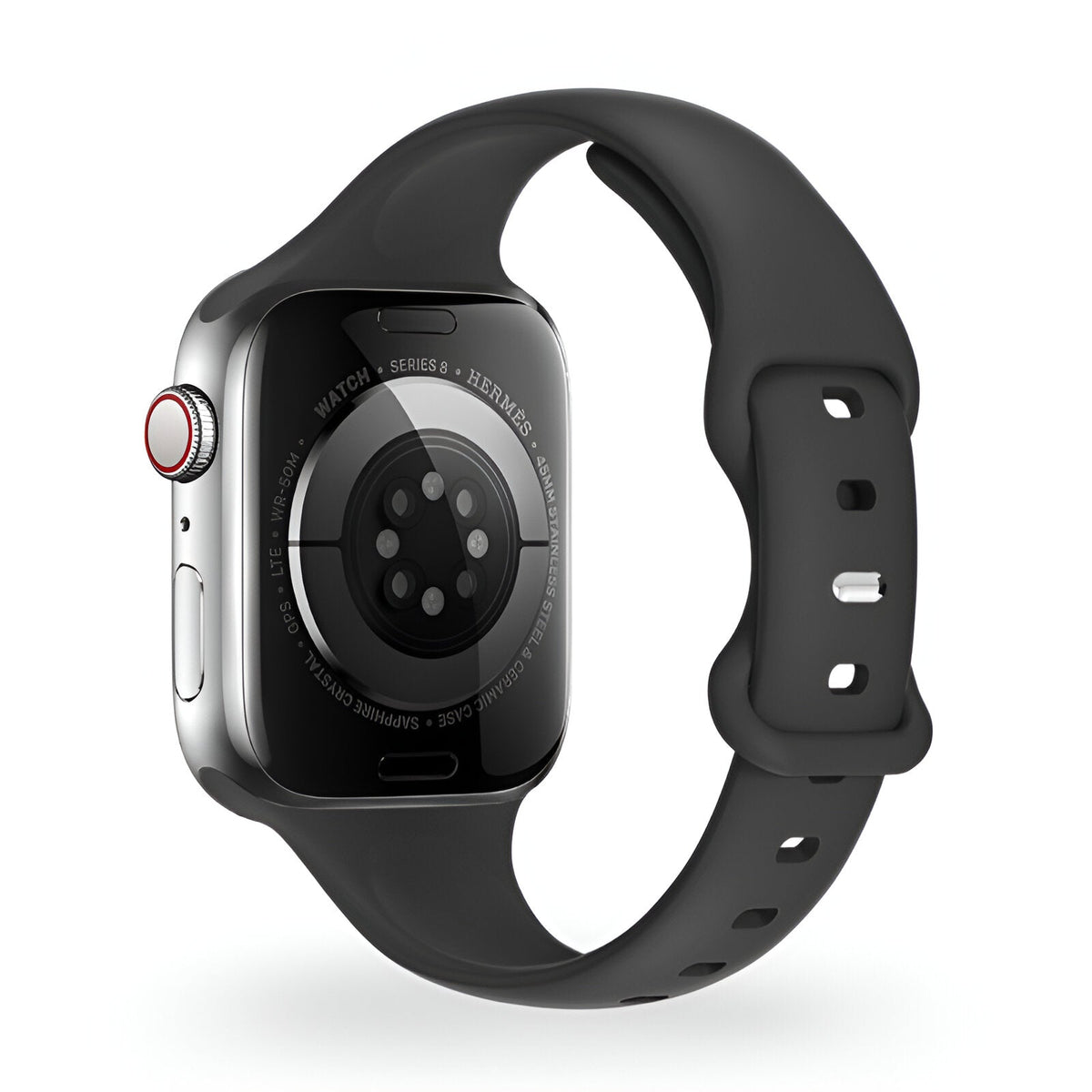 Correa de Apple Watch de silicona, diseño de talle fino, hebilla mariposa, para mujer, modelo Kairo
