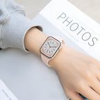 Correa de Apple Watch de silicona, diseño de talle fino, hebilla mariposa, para mujer, modelo Kairo