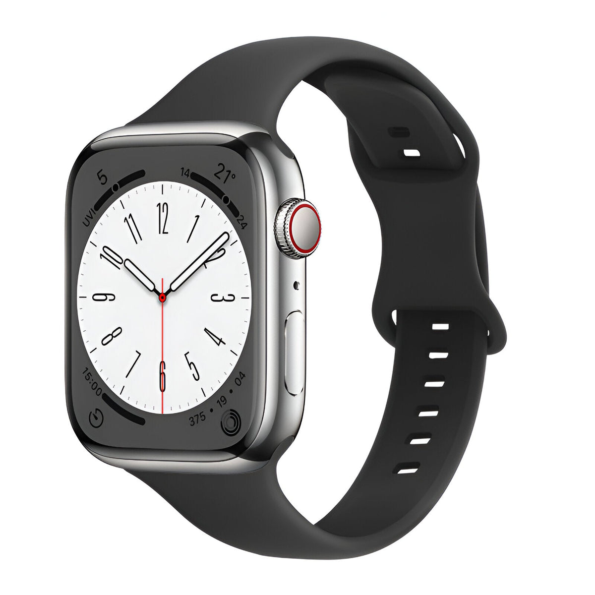 Correa de Apple Watch de silicona, diseño de talle fino, hebilla mariposa, para mujer, modelo Kairo