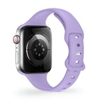 Correa de Apple Watch de silicona, diseño de talle fino, hebilla mariposa, para mujer, modelo Kairo