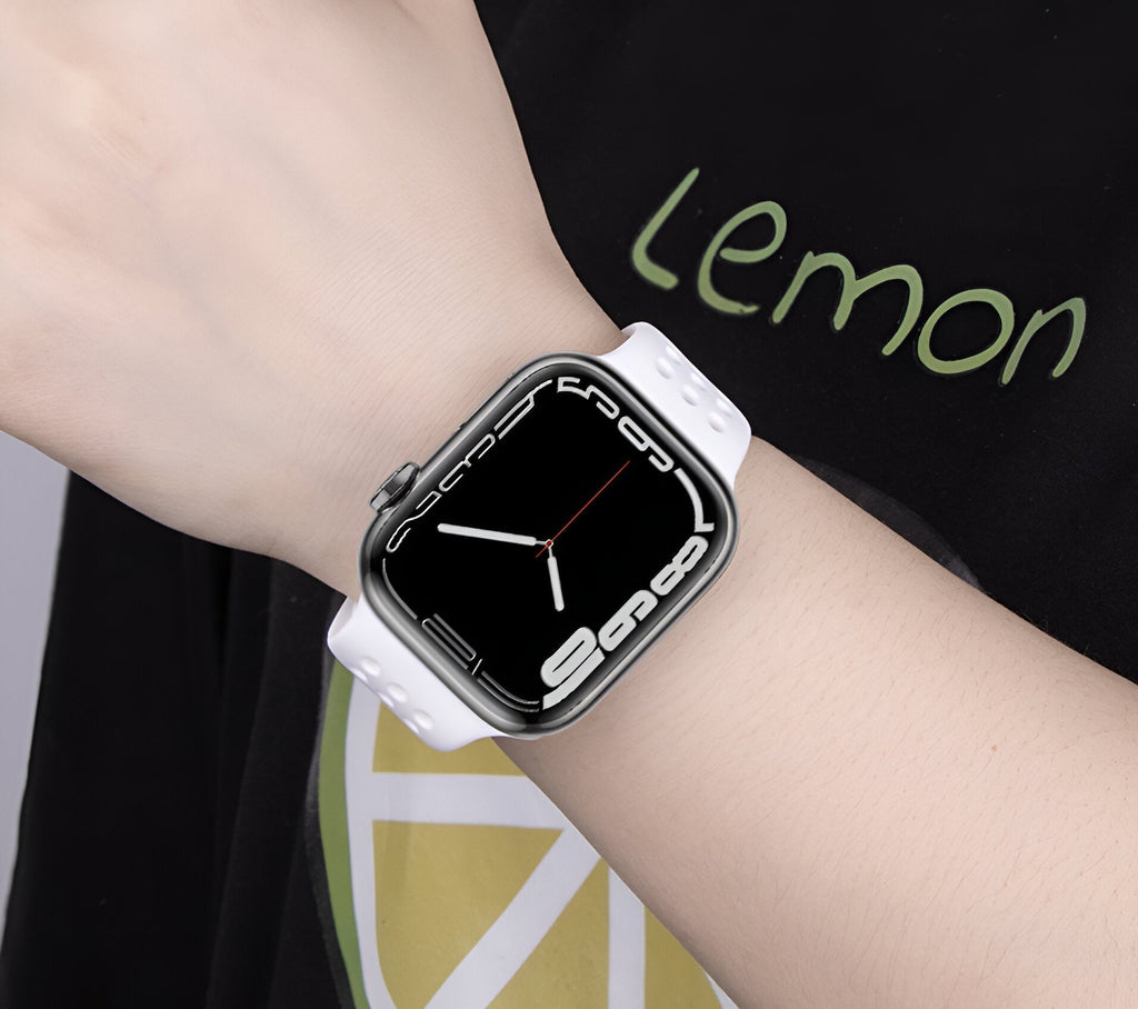 Correa Apple Watch de silicona perforada, diseño panal transpirable, modelo Yara