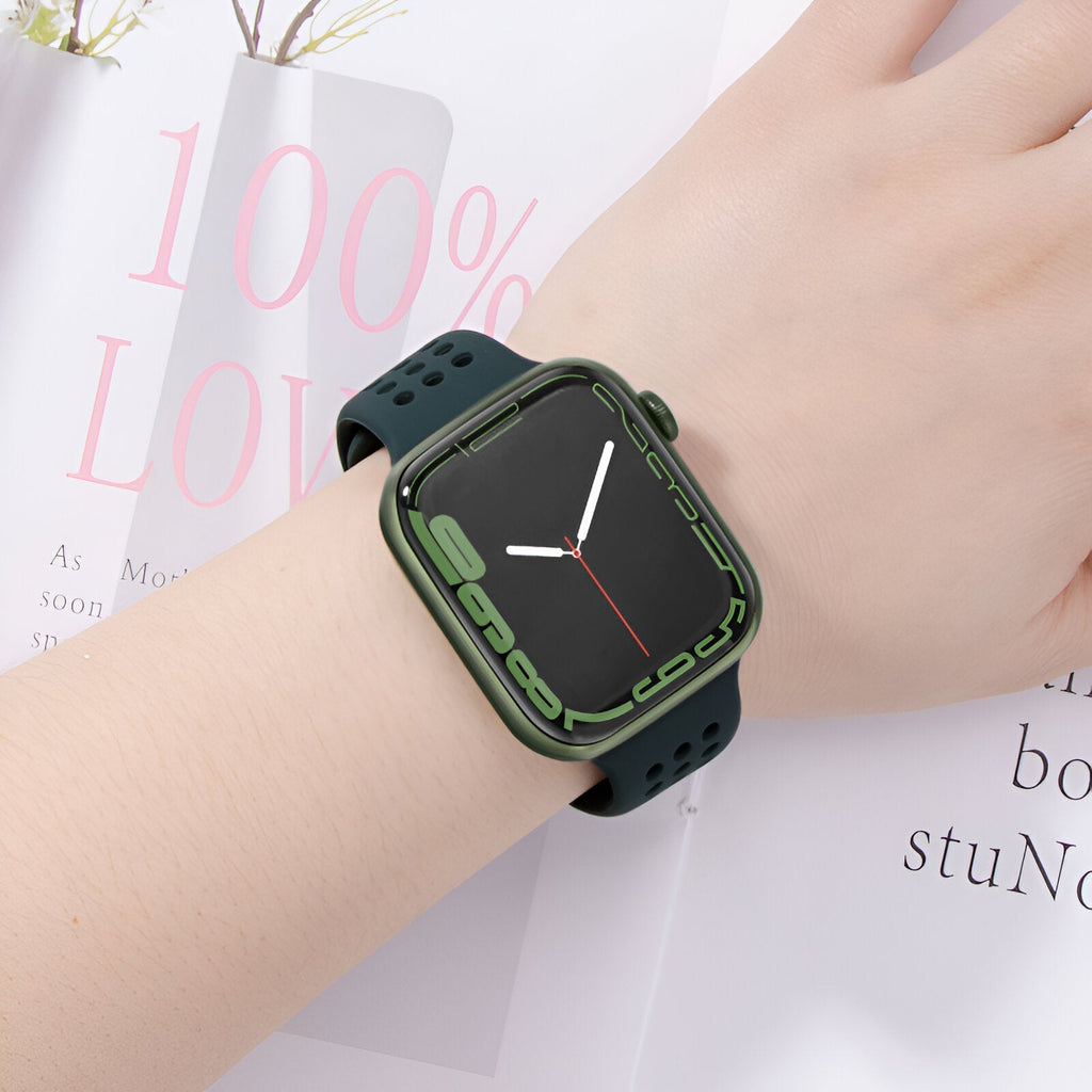 Correa Apple Watch de silicona perforada, diseño panal transpirable, modelo Yara
