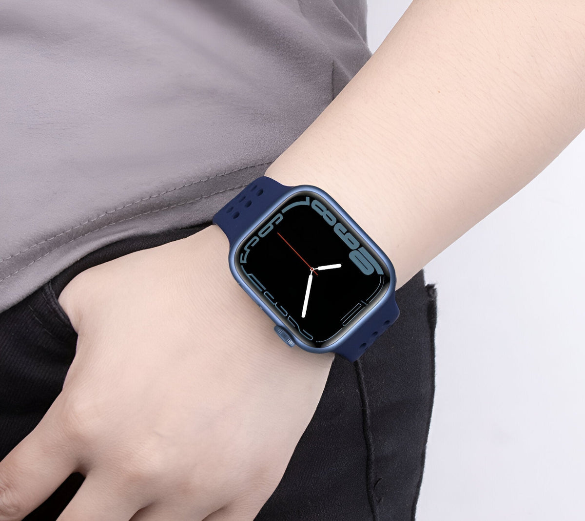 Correa Apple Watch de silicona perforada, diseño panal transpirable, modelo Yara