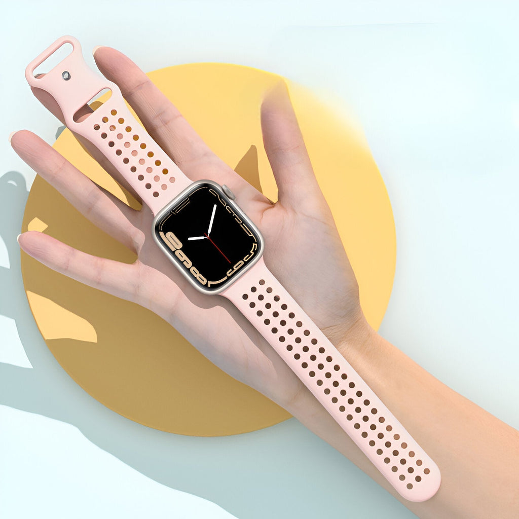 Correa Apple Watch de silicona perforada, diseño panal transpirable, modelo Yara