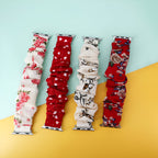 Correa Apple Watch estilo scrunchie, tela elástica con motivos florales, para mujer, modelo Nyssara