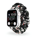 Correa Apple Watch estilo scrunchie, tela elástica con motivos florales, para mujer, modelo Nyssara