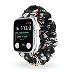 Correa Apple Watch estilo scrunchie, tela elástica con motivos florales, para mujer, modelo Nyssara