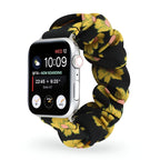Correa Apple Watch estilo scrunchie, tela elástica con motivos florales, para mujer, modelo Nyssara