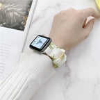 Correa Apple Watch tipo scrunchie, tela elástica con motivos, para mujer, modelo Jynara
