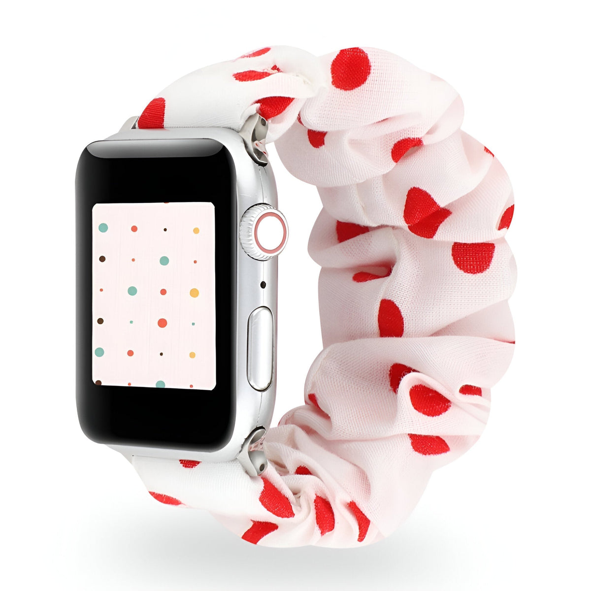 Correa Apple Watch tipo scrunchie, tela elástica con motivos, para mujer, modelo Jynara