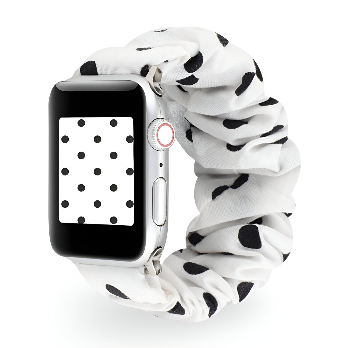 Correa Apple Watch tipo scrunchie, tela elástica con motivos, para mujer, modelo Jynara