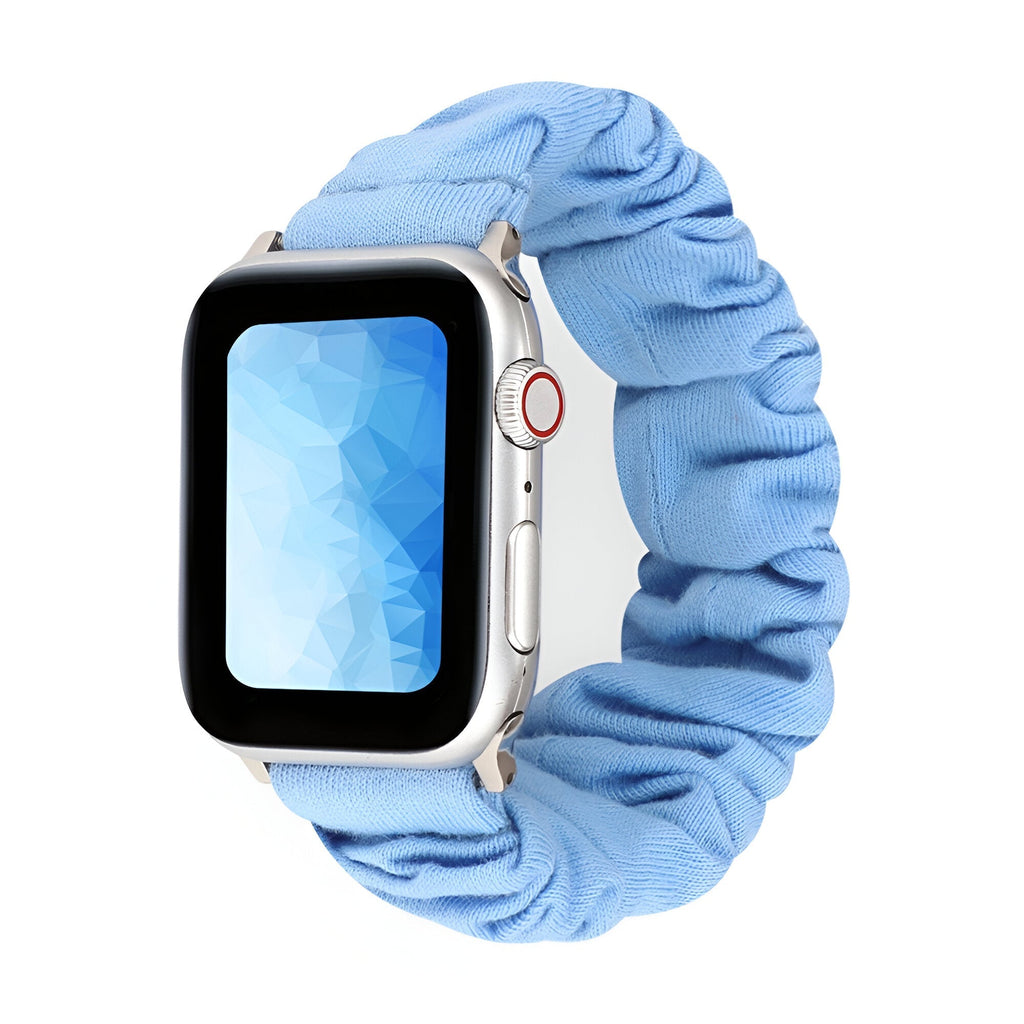 Correa Apple Watch estilo scrunchie de tela elástica, motivos variados, para mujer, modelo Nyssara