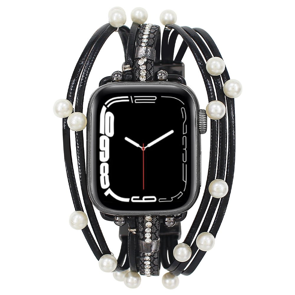 Correa Apple Watch, multicapa, con perlas, para mujer, modelo Sérine