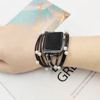 Correa Apple Watch, multicapa, con perlas, para mujer, modelo Sérine